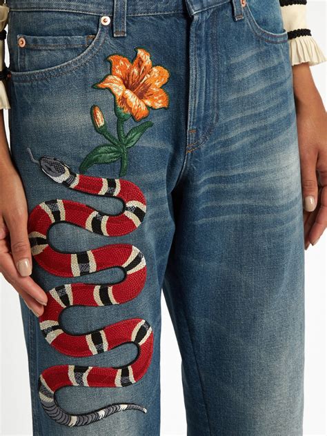 gucci snake jeans grailed|gucci ripped jeans.